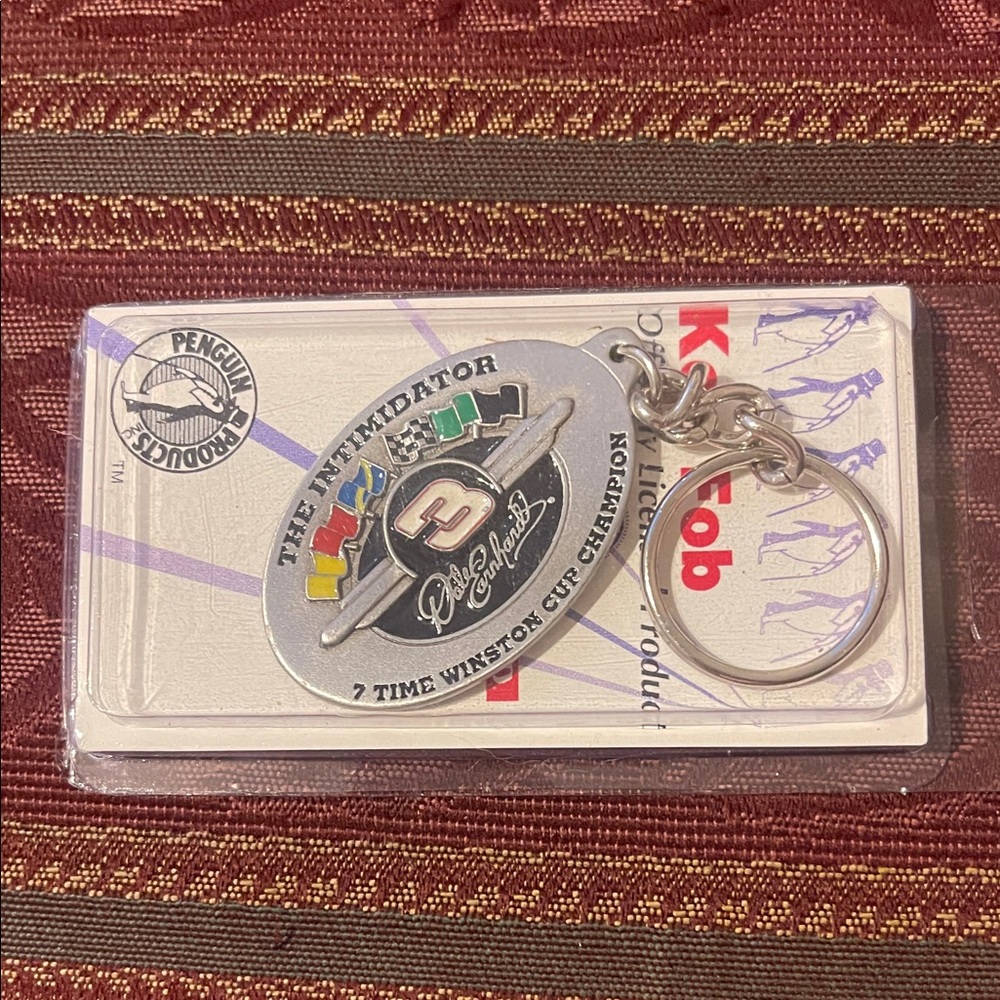 Dale Earnhardt Keychain with Racing Flags